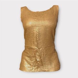 Salvatore Ferragamo Gold Sequin Tank Top